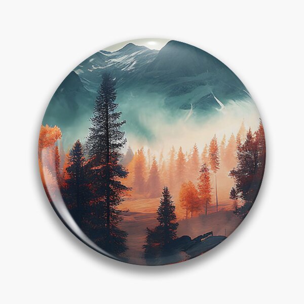 Item preview, Autumn Forest with Misty Mountains designed and sold by TheArtMage.