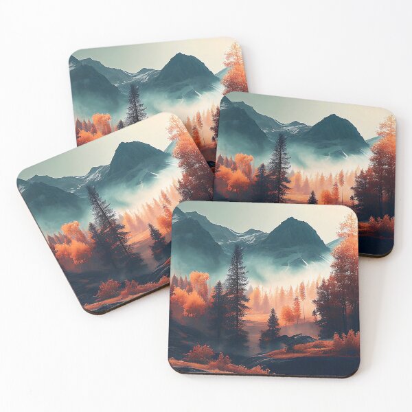Item preview, Autumn Forest with Misty Mountains designed and sold by TheArtMage.