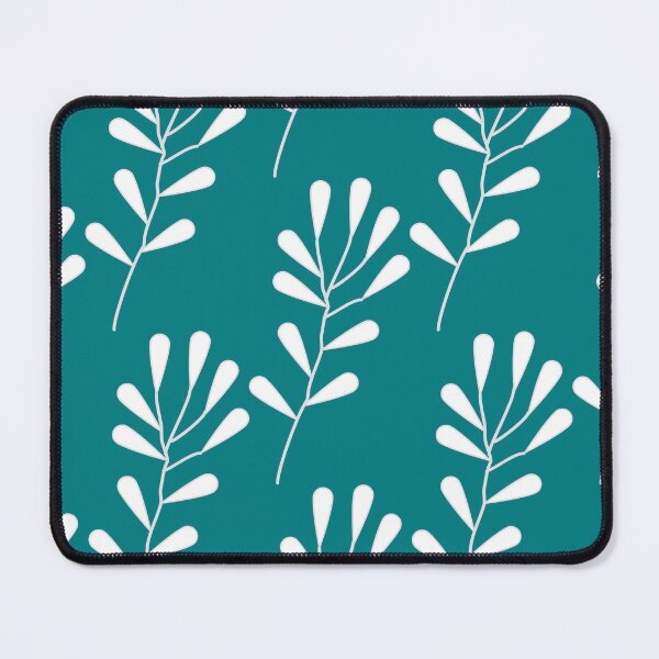 Item preview, Abstract Floral Fern Leaves Design On Teal Background designed and sold by burbankdesigns.