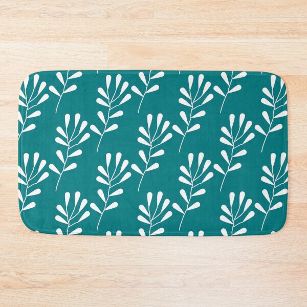 Item preview, Abstract Floral Fern Leaves Design On Teal Background designed and sold by burbankdesigns.
