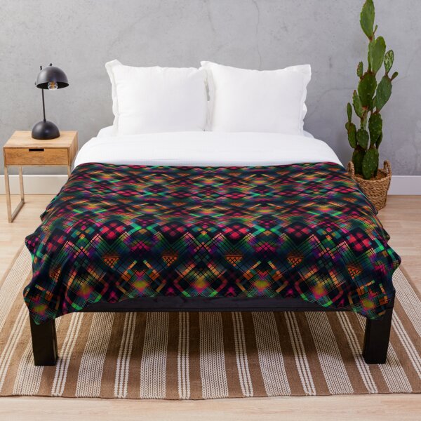 Aperçu de l'œuvre Explosion de tartan au néon créée et vendue par OOSDesigns.