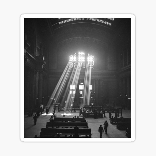 Item preview, Union Station Waiting Room, Chicago - A Vintage Photo of Nostalgic Train Travel in 1943 designed and sold by MonochromaKey.