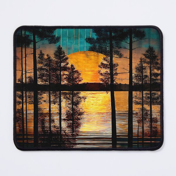 Item preview, Rustic Golden Horizon and Teal Sky Tree Silhouettes designed and sold by TheArtMage.