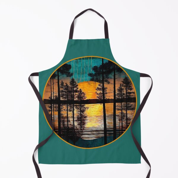 Item preview, Rustic Golden Horizon and Teal Sky Tree Silhouettes designed and sold by TheArtMage.