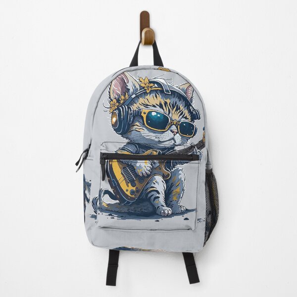 Item preview, cute little cat playing electric guitar designed and sold by palpadin.