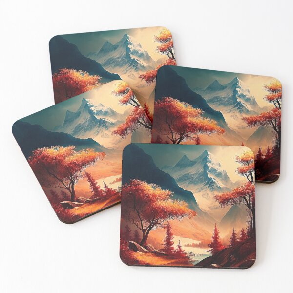 Item preview, Autumn Majesty Colorful Fall Trees and Mountains designed and sold by TheArtMage.