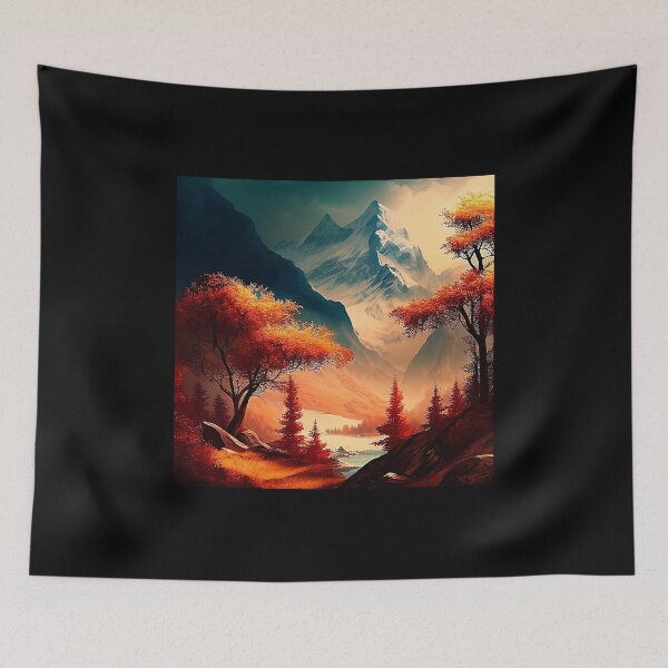 Item preview, Autumn Majesty Colorful Fall Trees and Mountains designed and sold by TheArtMage.