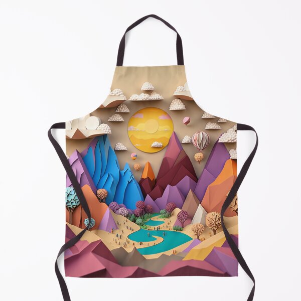 Item preview, Bold & Colorful Paper Crafted Mountain Sunset Landscape designed and sold by TVBArchive.
