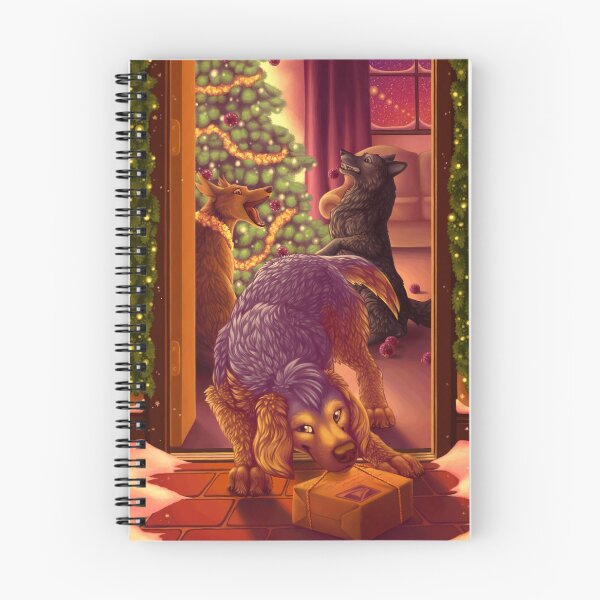 Artikelvorschau, Weihnachtsposthunde, die das Baumholenpaket verzieren entworfen und verkauft von flannmoriath.