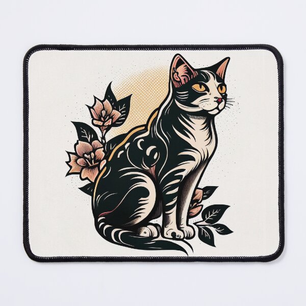 Item preview, American Traditional Cat Tattoo 2 designed and sold by heyhannaleah.