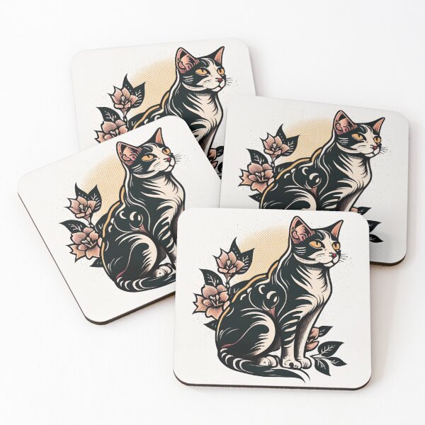 Item preview, American Traditional Cat Tattoo 2 designed and sold by heyhannaleah.