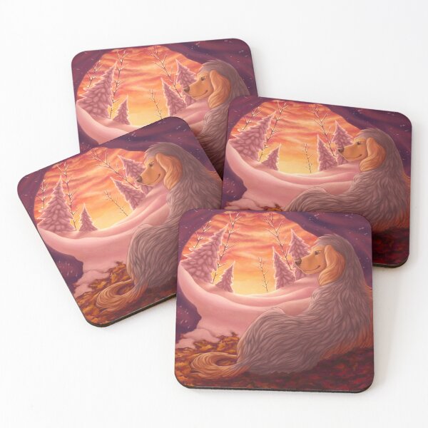 Item preview, Christmas Morning Winter Sunrise Dog in Den  designed and sold by flannmoriath.