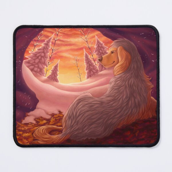 Item preview, Christmas Morning Winter Sunrise Dog in Den designed and sold by flannmoriath.