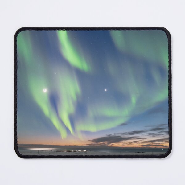 Item preview, Planet Venus and The Moon in Northern Lights in Iceland designed and sold by Just Icelandic.