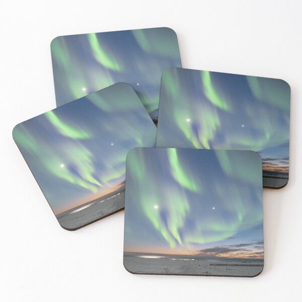 Item preview, Planet Venus and The Moon in Northern Lights in Iceland designed and sold by Just Icelandic.