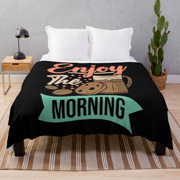 Item preview, Enjoy the Morning Typography Drink Coffee Quotes designed and sold by halleinstyle.