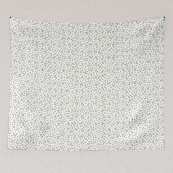 Item preview, Dainty floral cartoon print - pink and green  designed and sold by Izzz P.