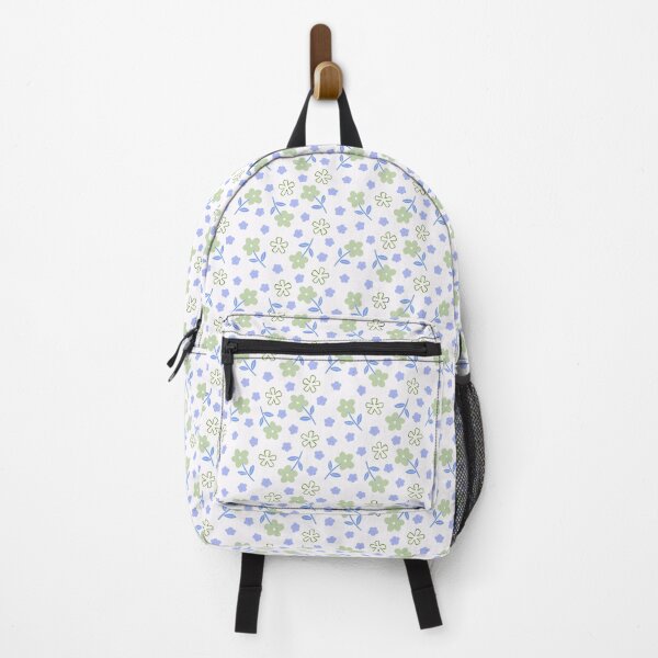 Item preview, Dainty floral cartoon print - green and blue designed and sold by Izzz P.