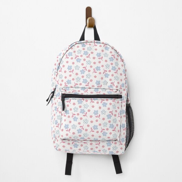 Item preview, Dainty floral cartoon print - pink and blue designed and sold by Izzz P.