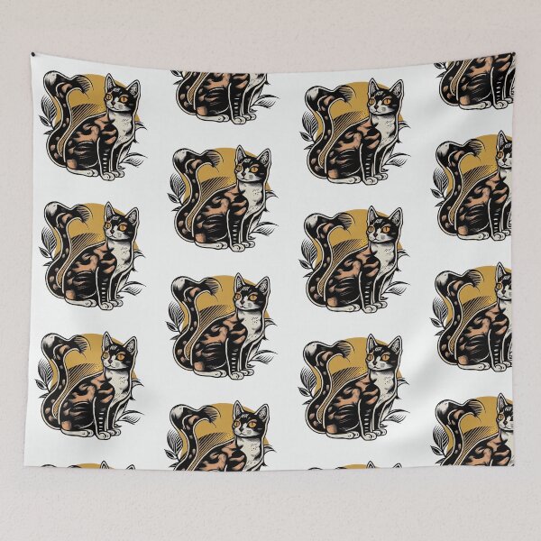 Item preview, American Traditional Cat Tattoo 3 designed and sold by heyhannaleah.