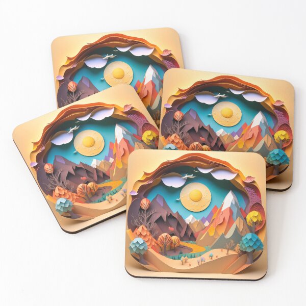 Item preview, Sunny Mountains Outdoor Paper Craft Scenery - A Stunning Masterpiece of Nature designed and sold by TVBArchive.