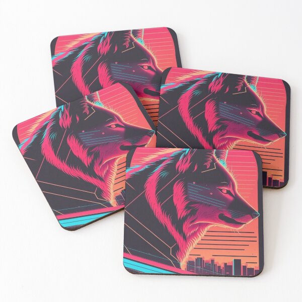 Item preview, Synthwave/Retrowave Wolf designed and sold by RESToRAPTOR.