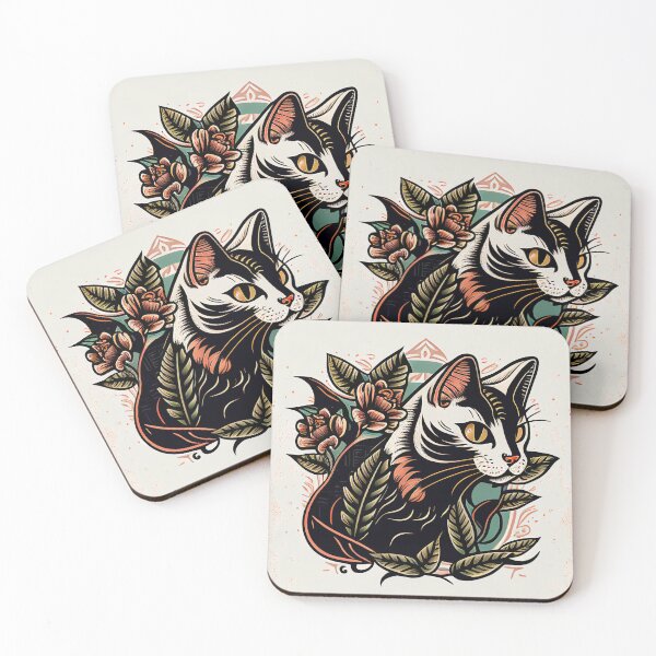 Item preview, American Traditional Cat Tattoo 5 designed and sold by heyhannaleah.