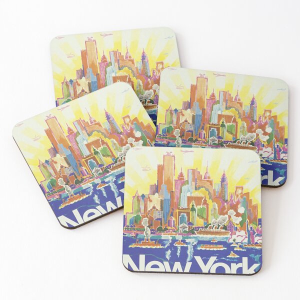 Item preview, new york iconic skyline vintage cartoonized designed and sold by mptshirtdesign.
