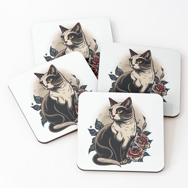 Item preview, American Traditional Cat Tattoo 8 designed and sold by heyhannaleah.