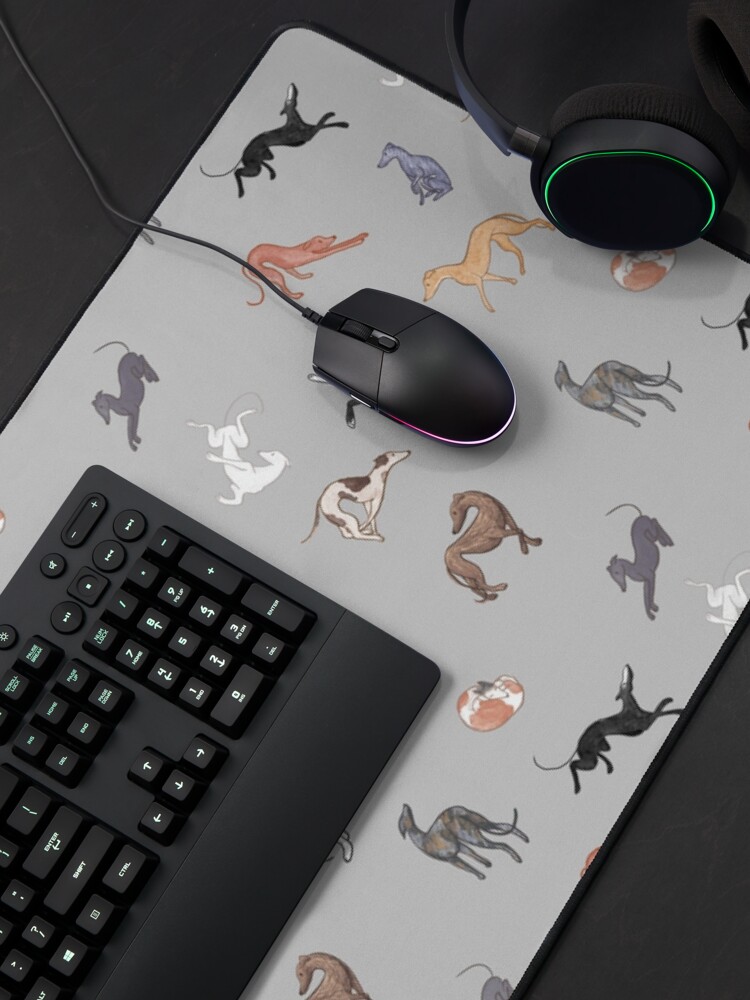 Thumbnail 4 of 5, Mouse Pad, Greyhound Greys designed and sold by tinaschofield.