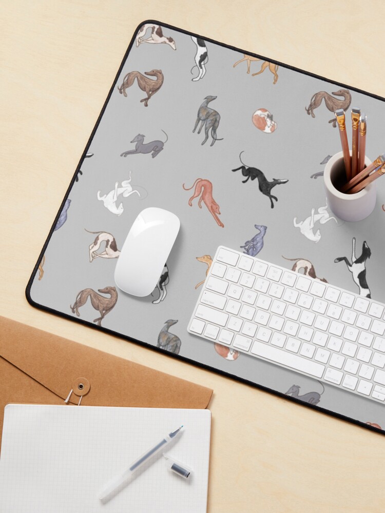 Thumbnail 3 of 5, Mouse Pad, Greyhound Greys designed and sold by tinaschofield.