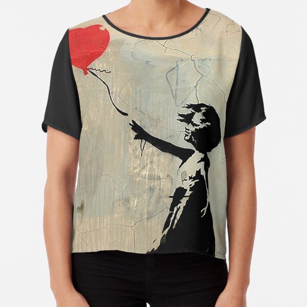 Banksy Red Heart Balloon Chiffon Top