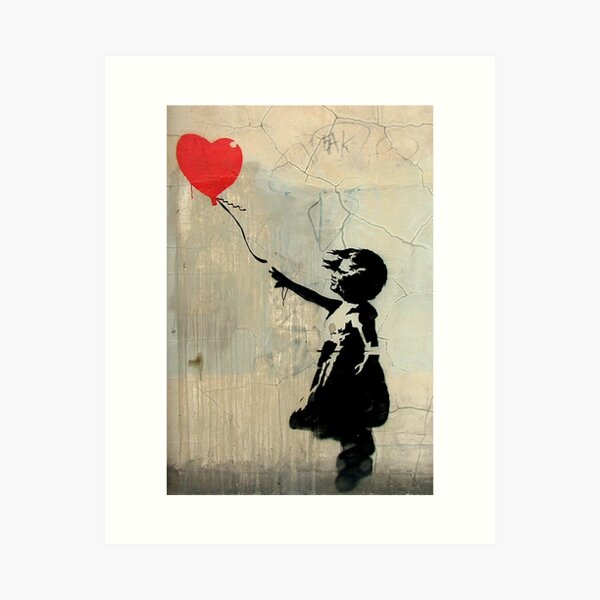 Banksy Red Heart Ballon Kunstdruck