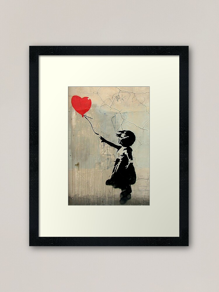 Alternate view of Banksy Red Heart Balloon Framed Art Print