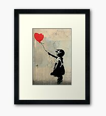 Banksy Red Heart Balloon Framed Print