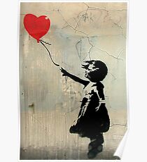 Banksy Red Heart Balloon Poster