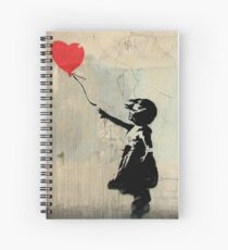 Banksy Red Heart Balloon Spiral Notebook