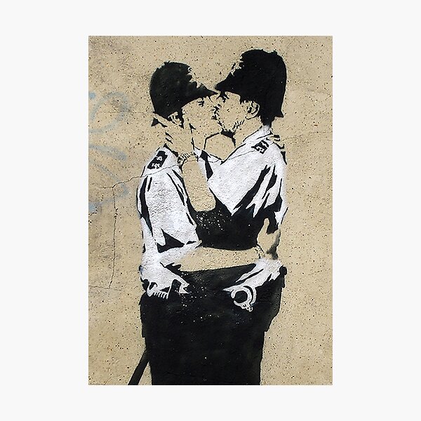 Item preview, Banksy Kissing Police designed and sold by Flandabble.