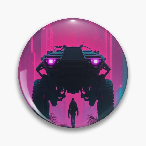 Item preview, Synthwave/Retrowave Cyberpunk man and car designed and sold by RESToRAPTOR.