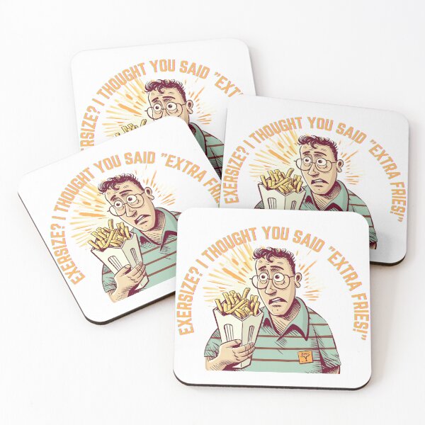 Item preview, Exercise or Extra Fries: Hilarious & Appetizing Fast Food Confusion Design designed and sold by JakobMichaels92.