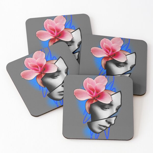 Item preview, face with flower tattoo designed and sold by Urszula Żydek.