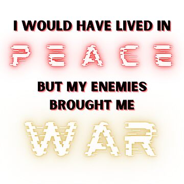 T-shirt District Made Homme Peace Enemies Brought War Wolf - Noir, Taille L, NEUF