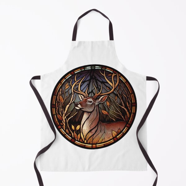 Item preview, Stained Glass of a Beautiful Stag Buck Deer in a Circle  designed and sold by Kalligraphika.
