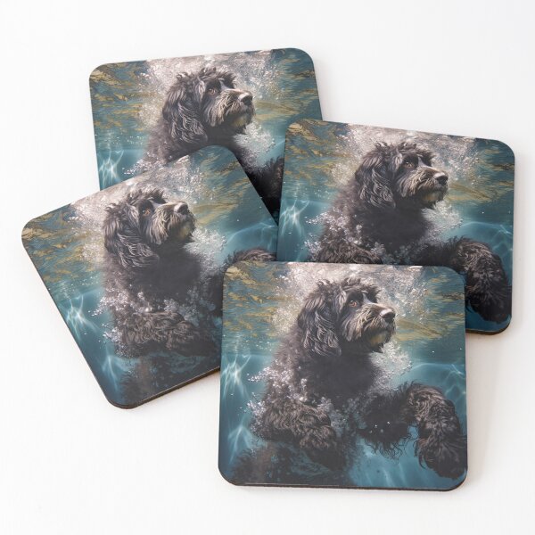 Item preview, Portuguese Water Dog swimming under water designed and sold by ebrawne.