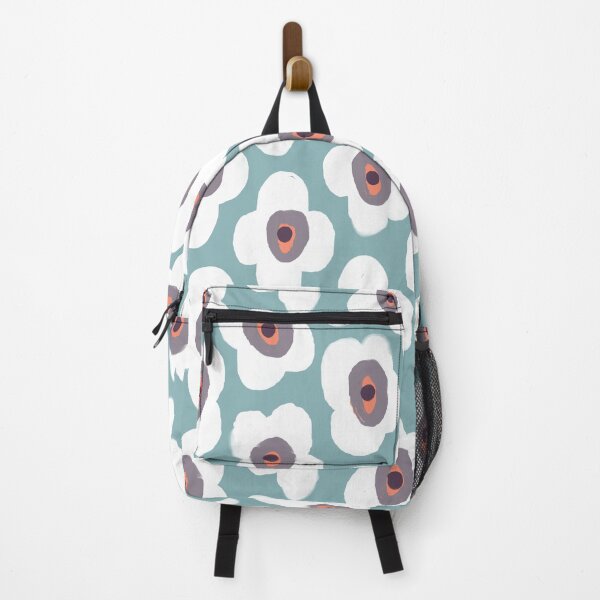 Item preview, Elegant Nordic Floral Pattern in Blue, White, Salmon & Eggplant designed and sold by Deutschic.