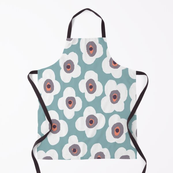 Item preview, Elegant Nordic Floral Pattern in Blue, White, Salmon & Eggplant designed and sold by Deutschic.
