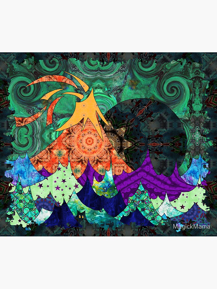 Thumbnail 3 of 3, Sticker, Dark Moon Over Troubled Waters designed and sold by MagickMama.