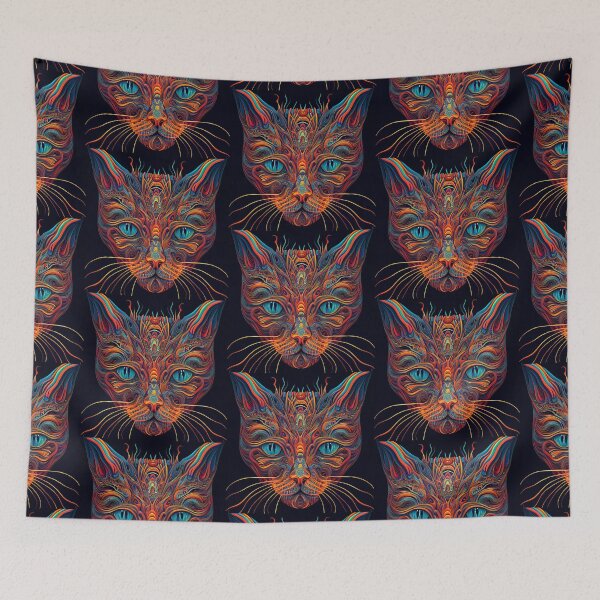 Item preview, Psychedelic Cat 3 designed and sold by heyhannaleah.