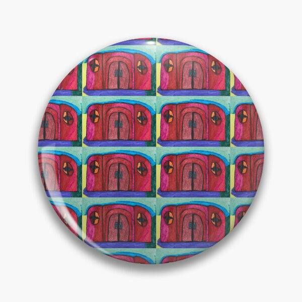 Item preview, Red House with Blue Sky and Violet, Sand and Green designed and sold by PodmenikArt.
