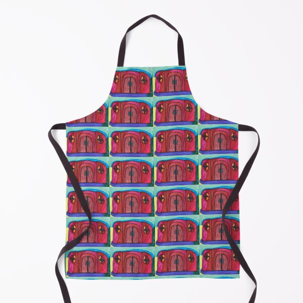 Item preview, Red House with Blue Sky and Violet, Sand and Green designed and sold by PodmenikArt.